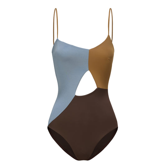 Colour Blocking One-piece Swimsuit